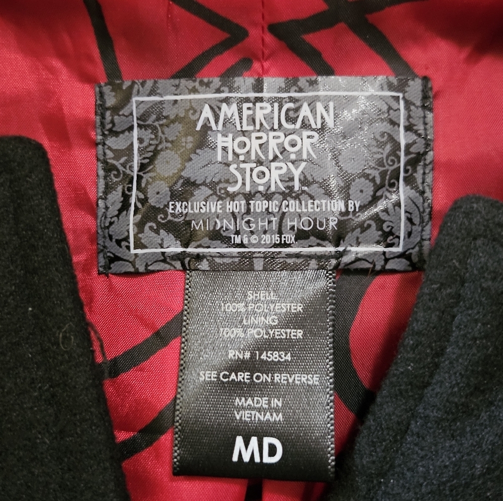 American Horror Story Coven Black/Red Trench Coat - Picture 2 of 16